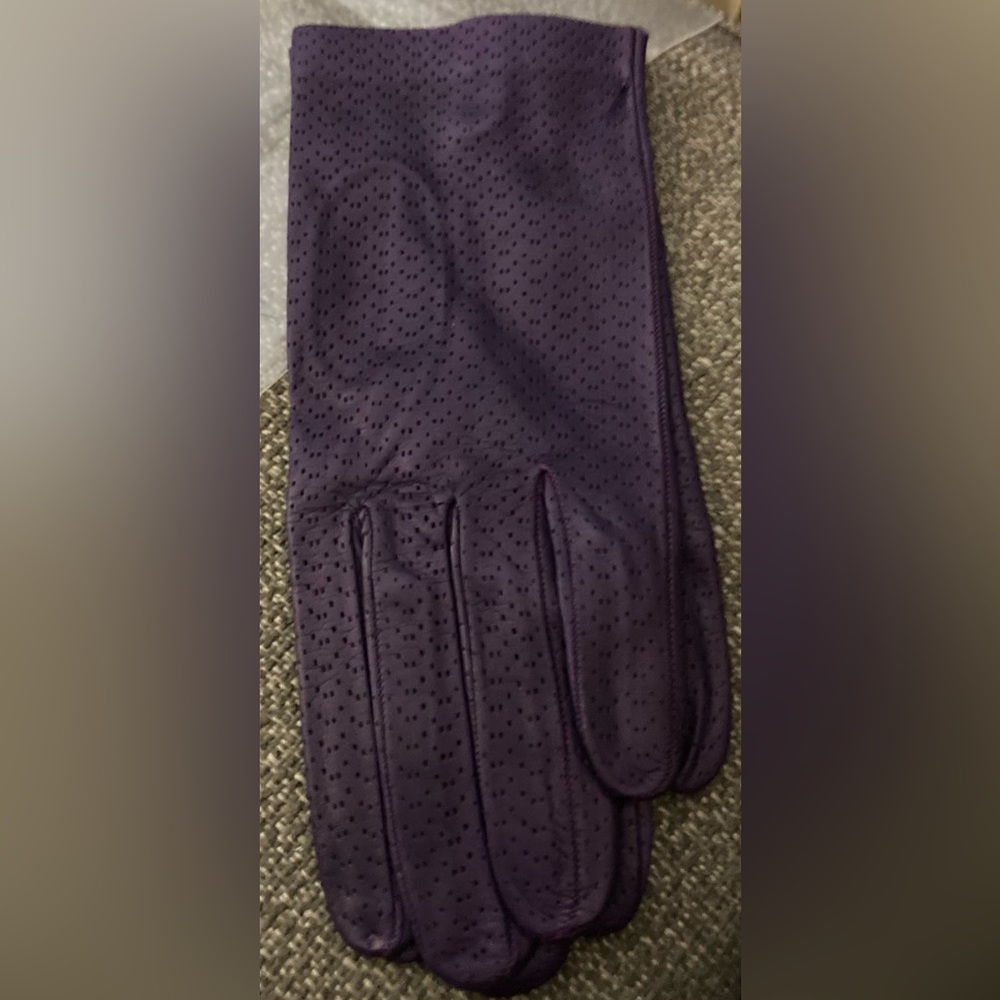 MARTELLI Glove Factory Vintage Purple Leather Gloves Unlined Sz. 6.5